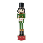 Classic Iron Nutcracker Holiday Decor in Green and Red with Durable Iron Construction, 15.25 x 14.00 x 63.50 inches