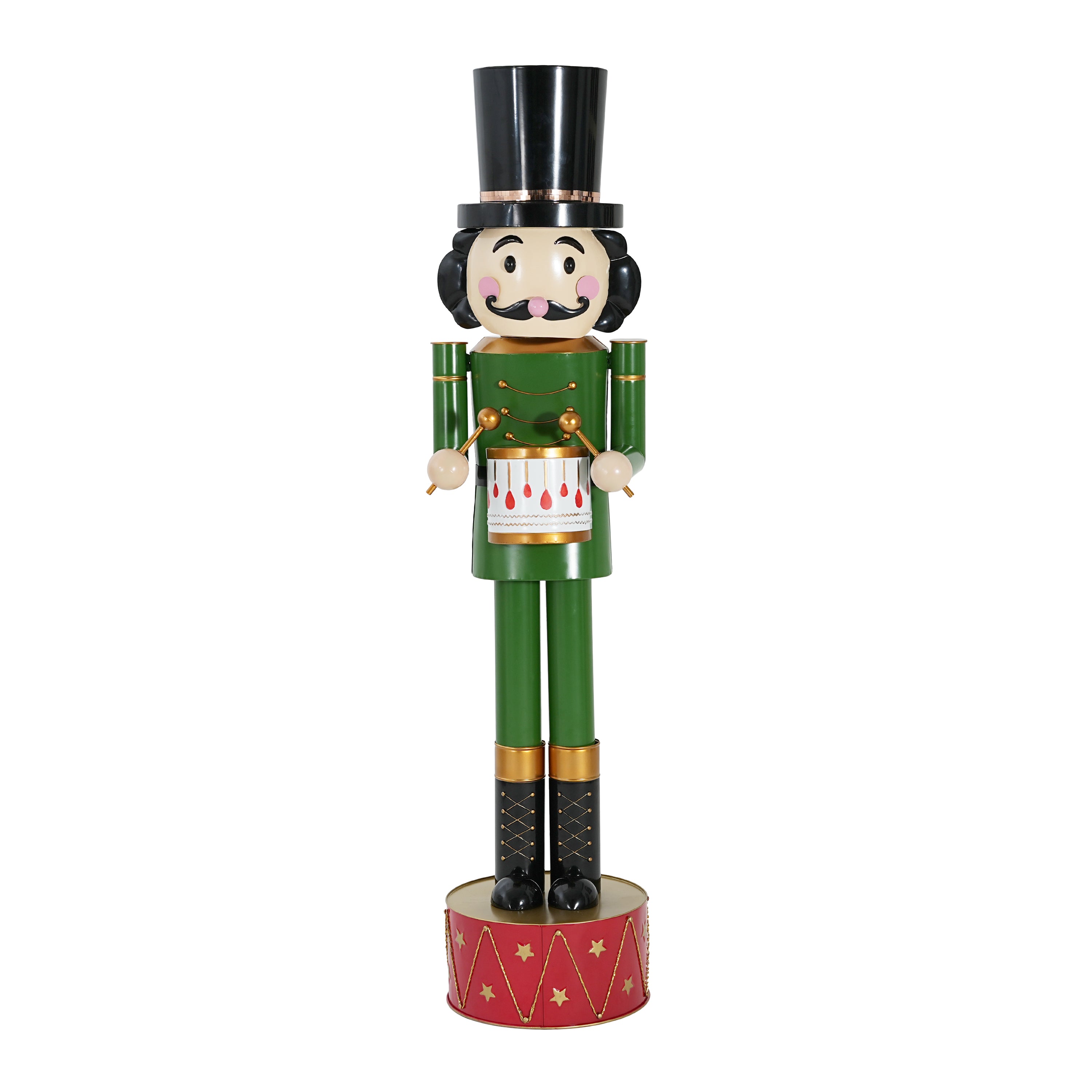 Classic Iron Nutcracker Holiday Decor in Green and Red with Durable Iron Construction, 15.25 x 14.00 x 63.50 inches