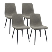 Modern 59' MDF Light Wood Dining Table Set with Suede Chairs, Rectangular Metal Base, 4-Piece