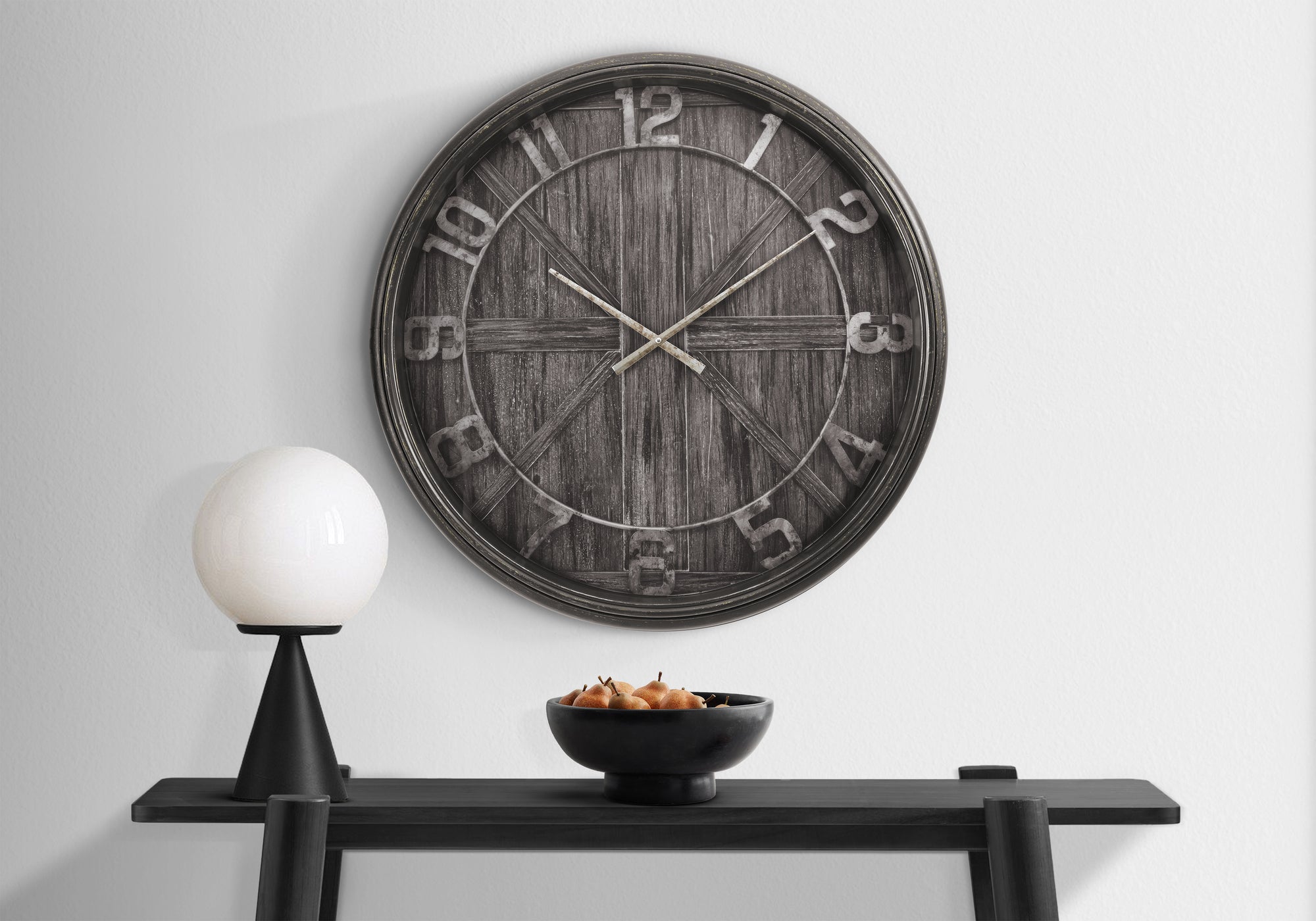 Clocks, 30' Round, Large Oversized, Wall Clock, Brown, Transitional