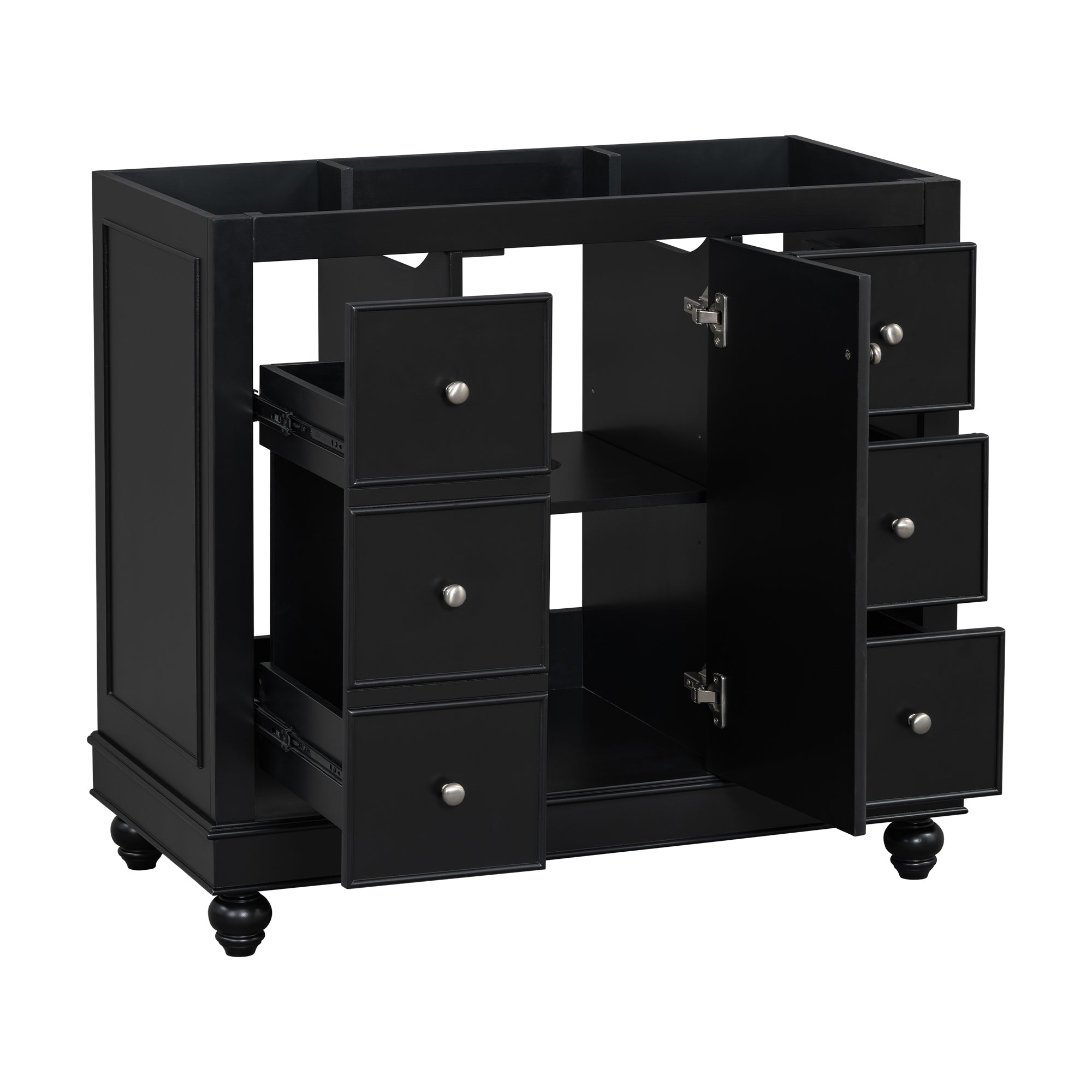 [Cabinet Only] 36' Black Bathroom vanity(Sink not included)