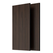 Wood Panels for Wall Slat Wall Panels, 2PC Wood Slat Acoustic Panels for Wall and Ceiling - 3D Fluted Sound Absorbing Panel with Three Sides Fully Wrapped on  Wood Finish -45.27''X23.62''(Dark walnut)