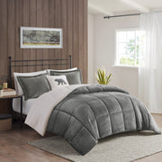 Full/Queen Plush to Sherpa Down Alternative Comforter Set