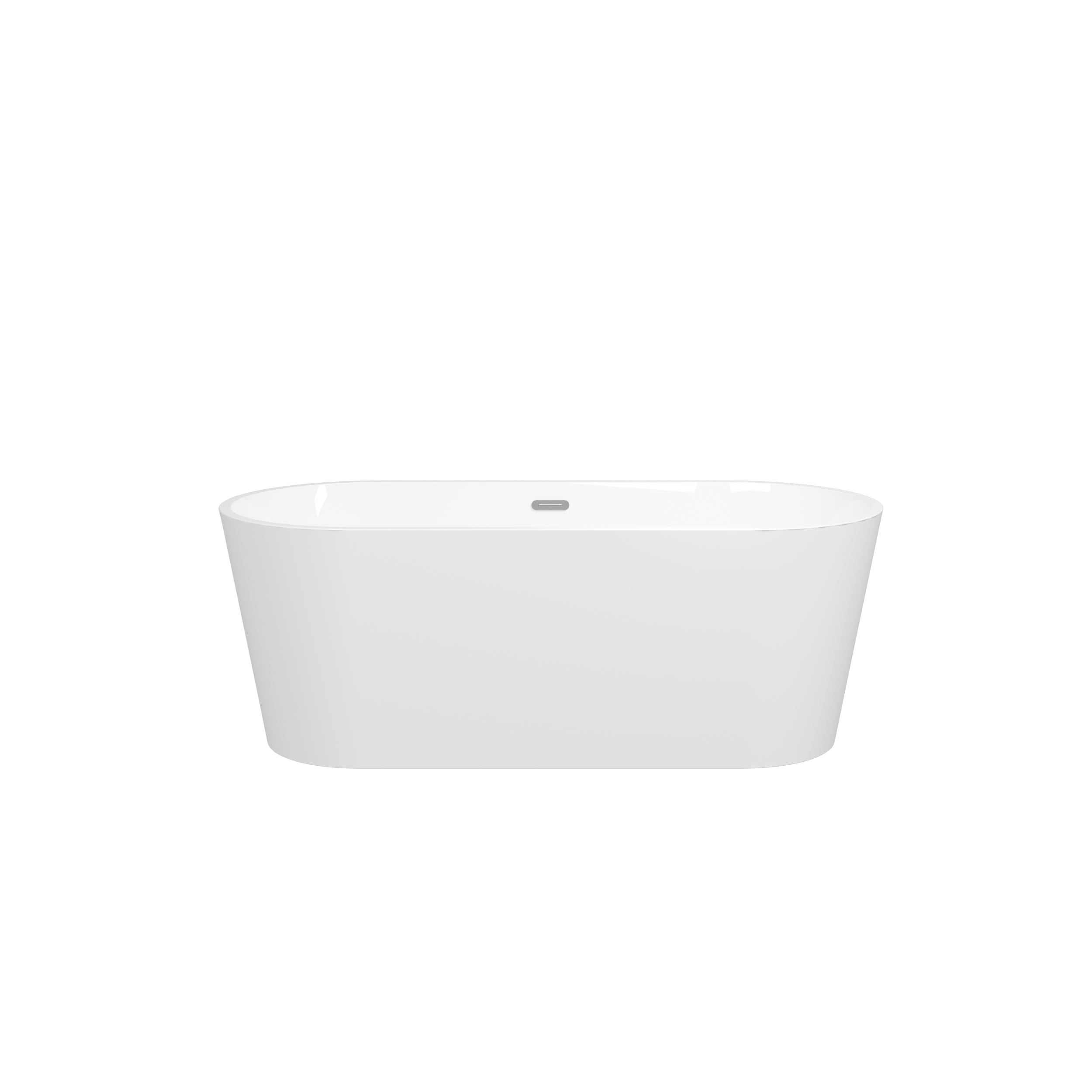 67' Acrylic Freestanding Bathtub, Modern & Contemporary Design Soaking Tub with Toe-tap Drain in Chrome and Classic Slotted Overflow, Glossy White, CUPC Certified