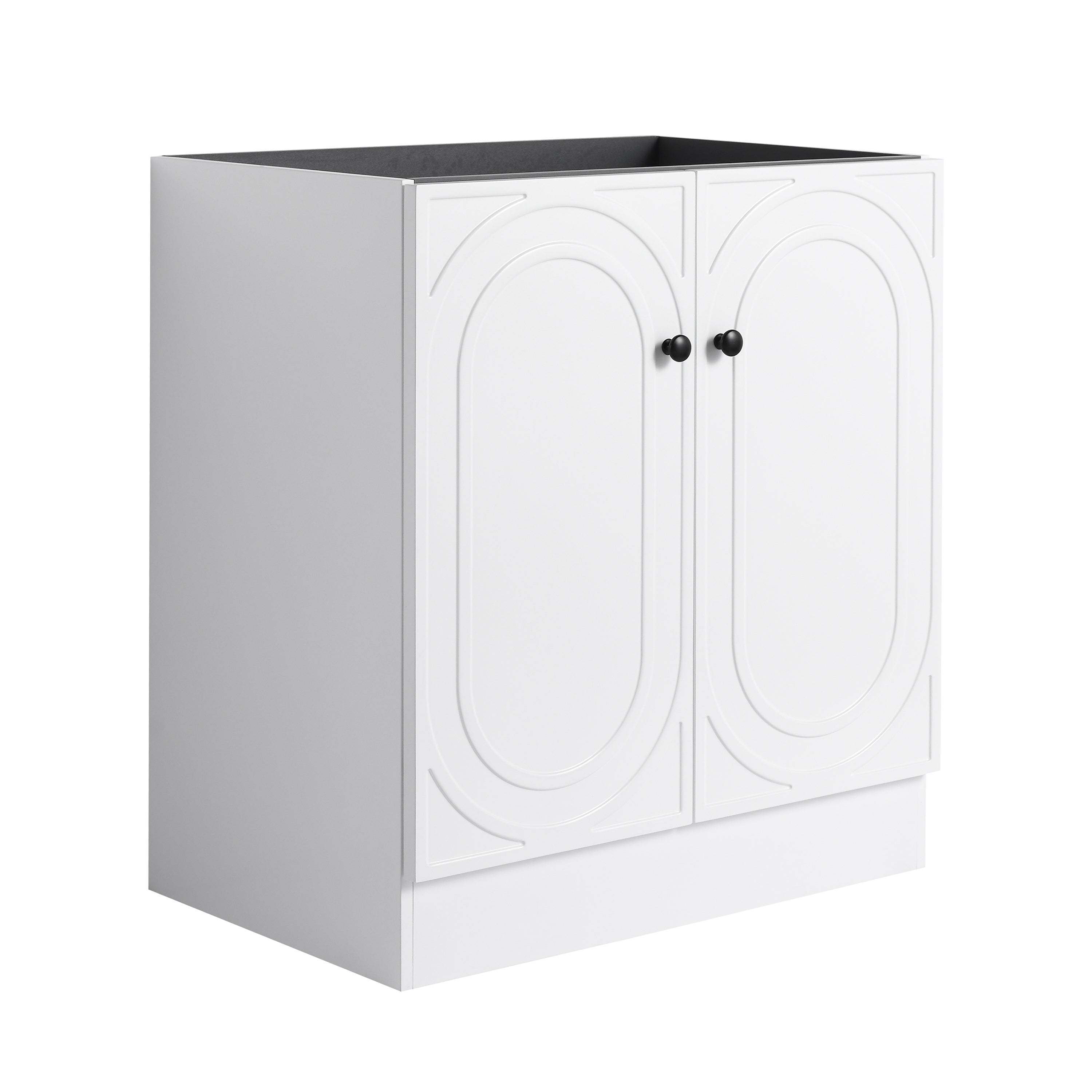 Contemporary 30' Freestanding Bathroom Vanity with Soft-Close Cabinet Doors in White Plywood,Excluding Sink