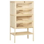 PawHut 5-Tier Wooden Hamster Cage Mice Habitat Rat Habitat with Openable Top, Front Door and Storage Shelf