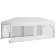 Outsunny 10' x 20' Party Tent, Outdoor Wedding Canopy & Gazebo with 6 Removable Sidewalls, Shade Shelter for Events, BBQs, White