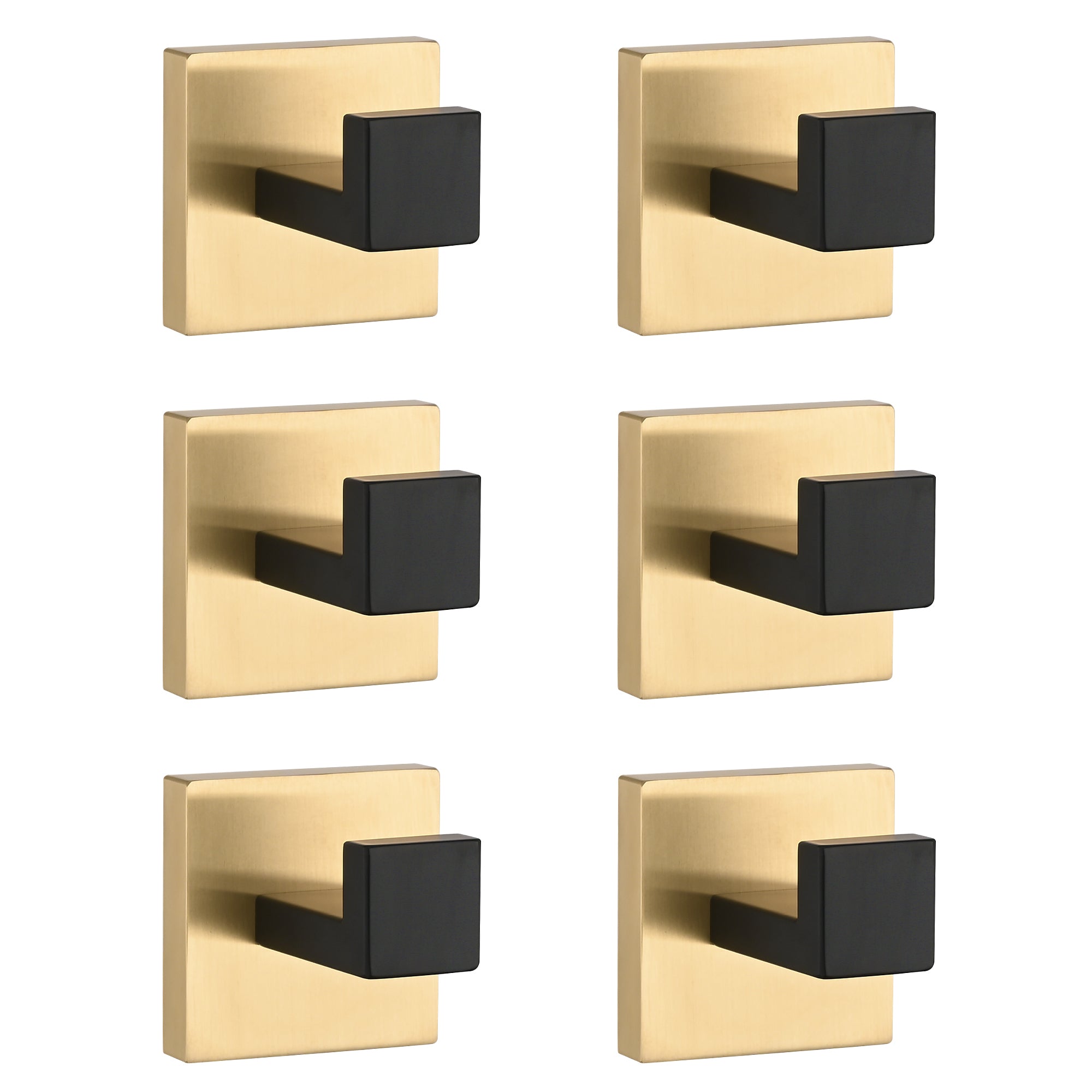 6 Pack Wall-Mounted Stainless Steel Bathroom Towel Hooks/Coat Hooks for Bathroom, Bedroom, Kitchen