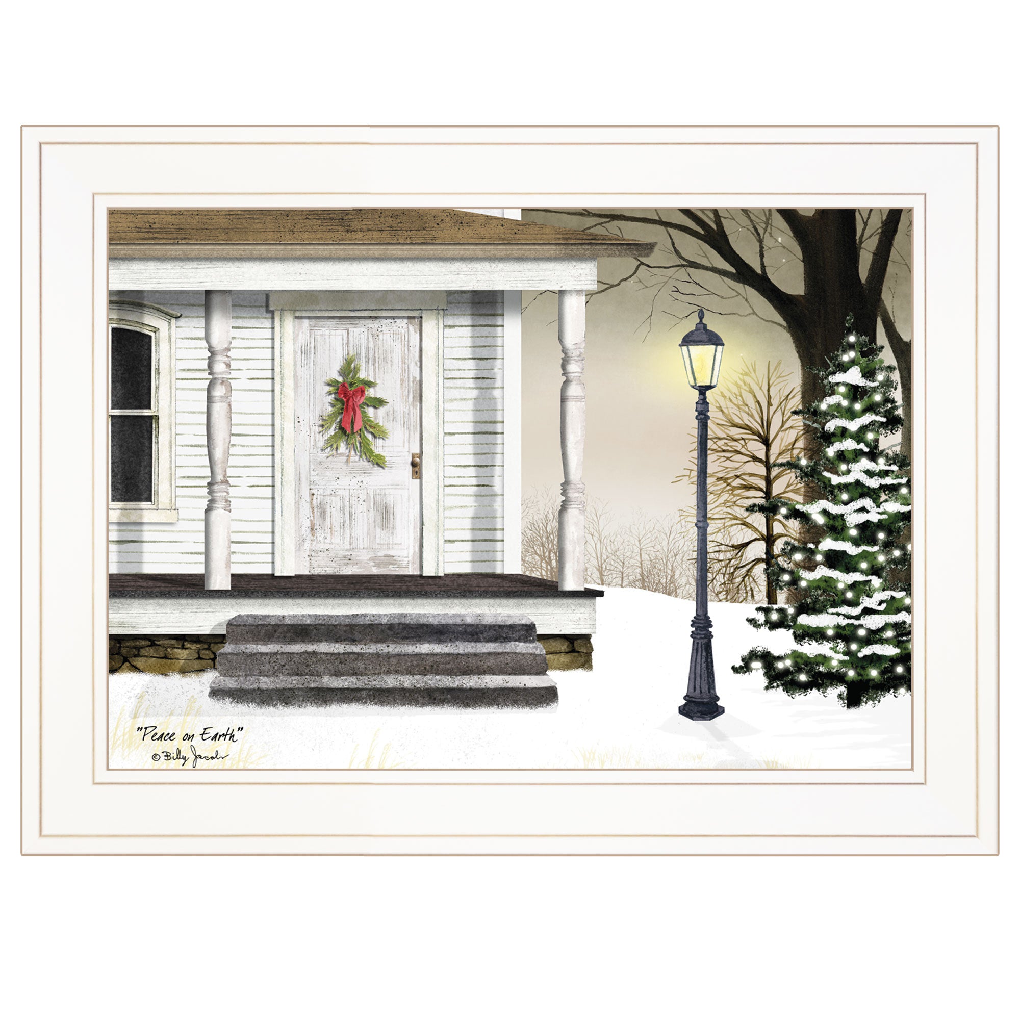 'Peace on Earth' by Billy Jacobs, Ready to Hang Framed Print, White Frame