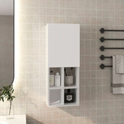 Wall Cabinet with Sink, 1 Door, 5 Shelves, White