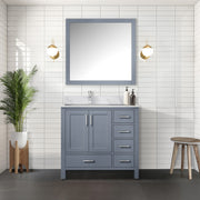 Dark Grey Bath Vanity 36 in. W x 22 in. D, Left Offset
