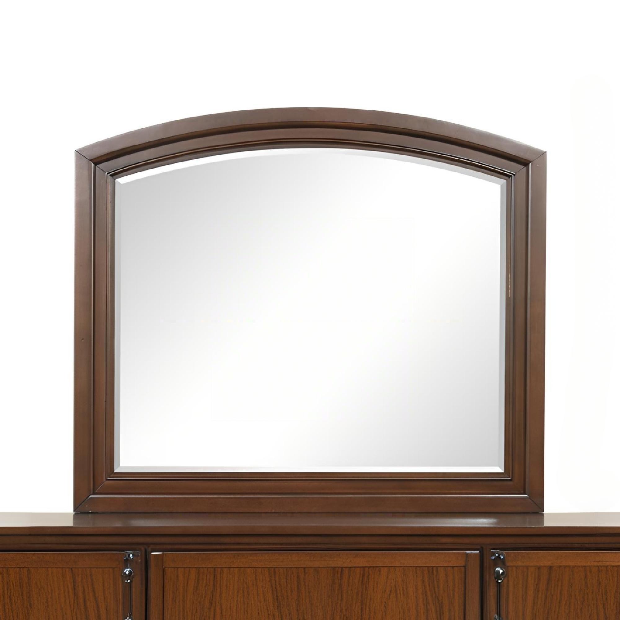 Meade G8910-M Traditional Arch Mirror in Dark Cherry with Low Distortion Glass and Wood Veneer Frame