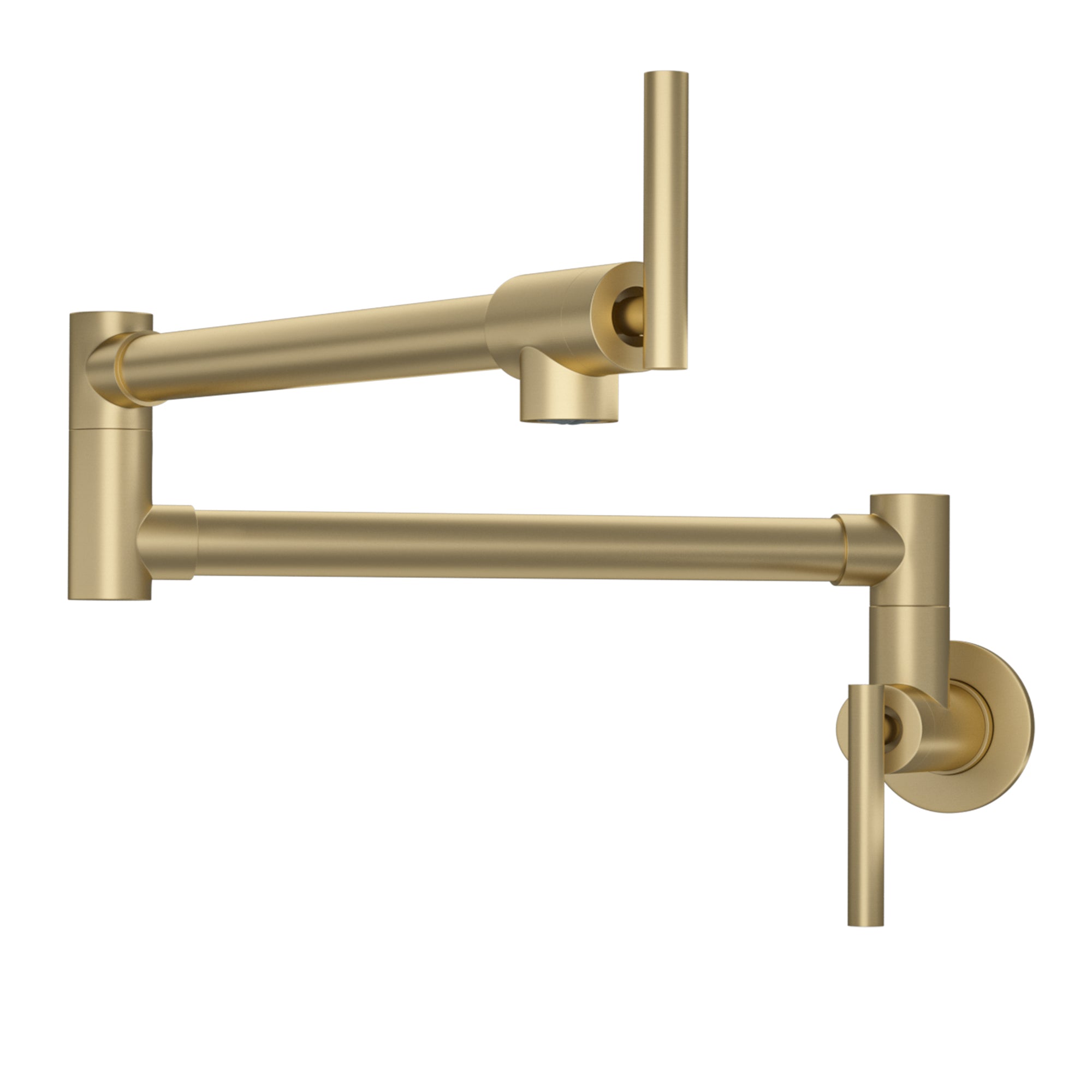 Modern Design Pot Filler Faucet - Wall Mount Kitchen Sink, Folding Stretchable, Gold, Brass and Stainless Steel
