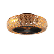 20' Vintage Rope Fan Light with Remote Control 6 Speed Adjustable Airflow Ceiling Fan For Living room, Bedroom,Kitchen--NOT INCLUDED BULBS