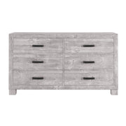 Farmhouse Style ROVER Grey Dresser with Spacious Storage in Solid Wood and MDF, 59.21 x 16.73 x 34.61 inches