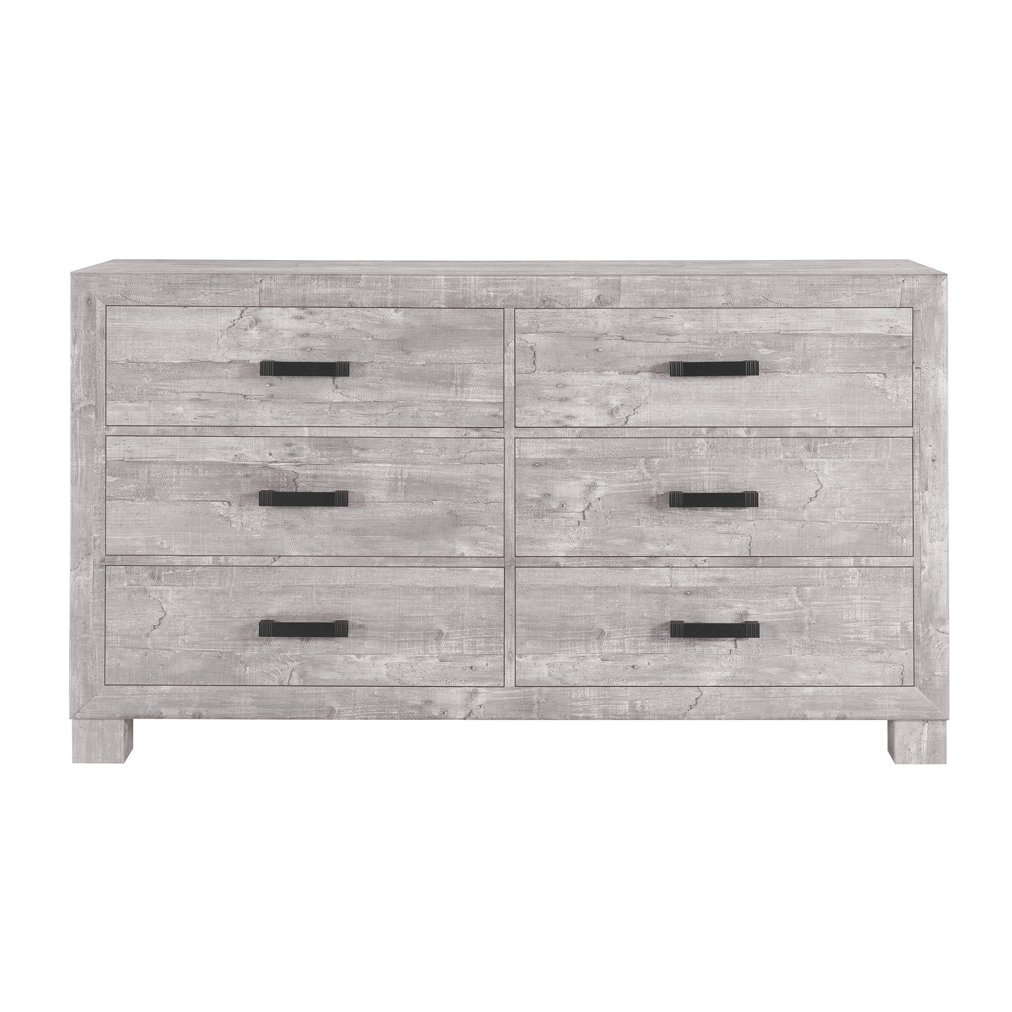 Farmhouse Style ROVER Grey Dresser with Spacious Storage in Solid Wood and MDF, 59.21 x 16.73 x 34.61 inches
