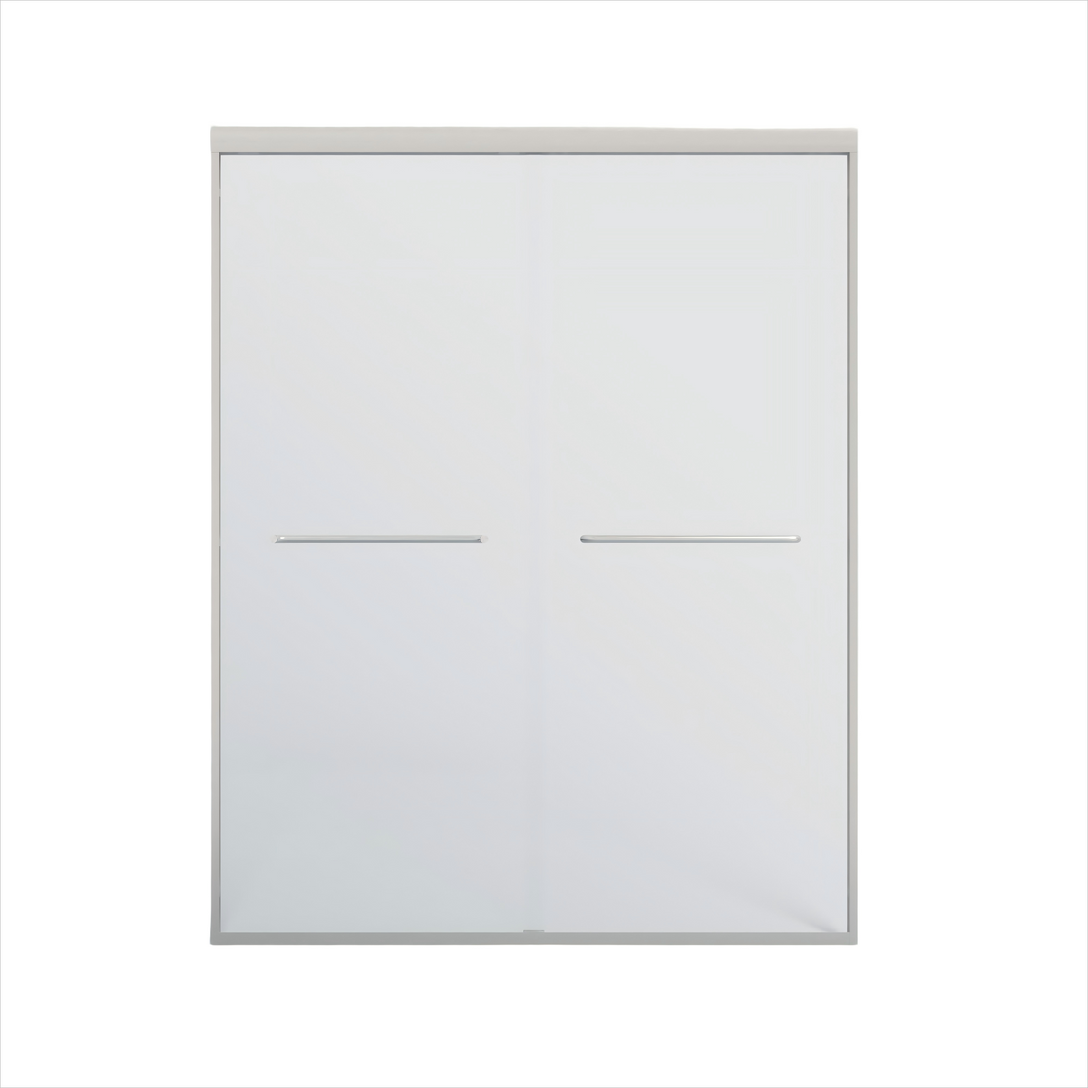BATHIN 56' - 60' W x 72' H Double Sliding Shower Door, Semi-frameless Bypass Bathroom Sliding Door with 1/4' (6mm) Tempered Glass for Walk-in Shower, Brushed Nickel 24D03-60BNX