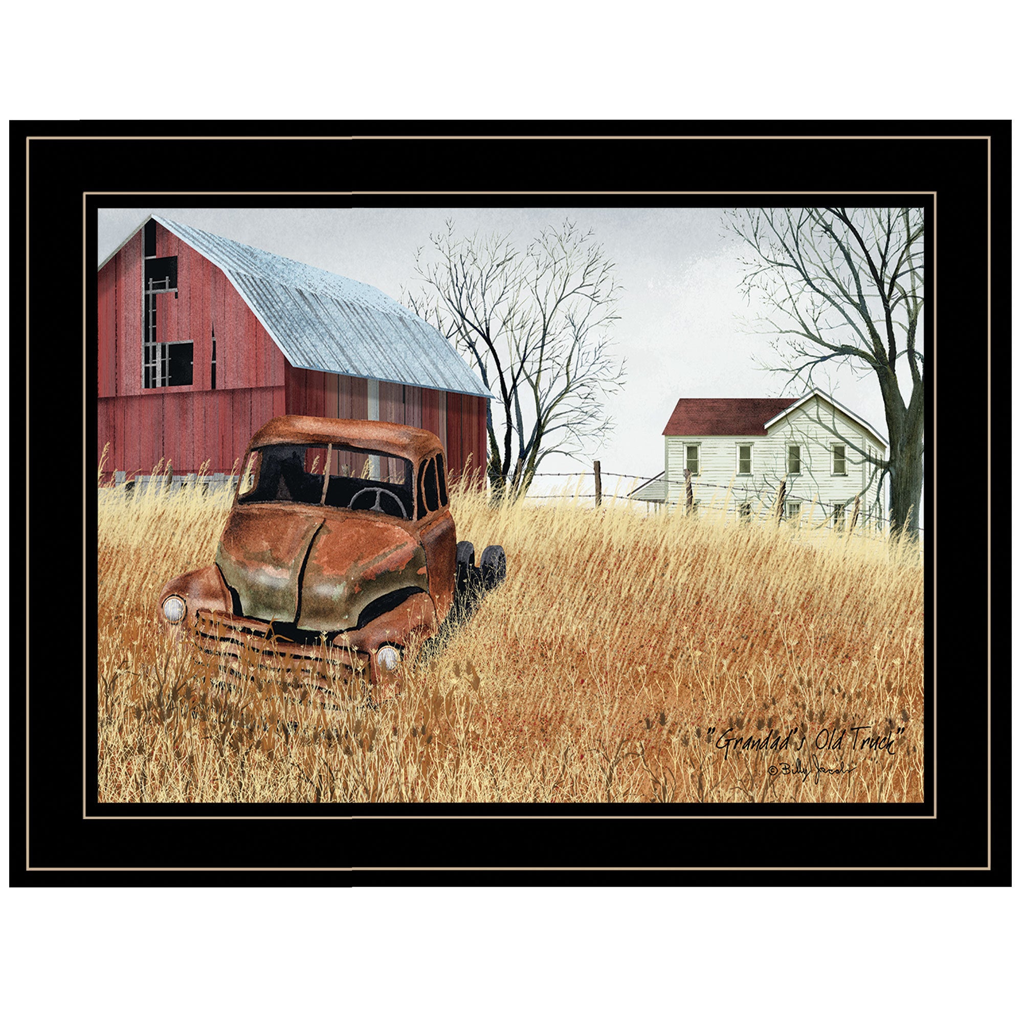 'Granddad's Old Truck' By Billy Jacobs, Ready to Hang Framed Print, Black Frame