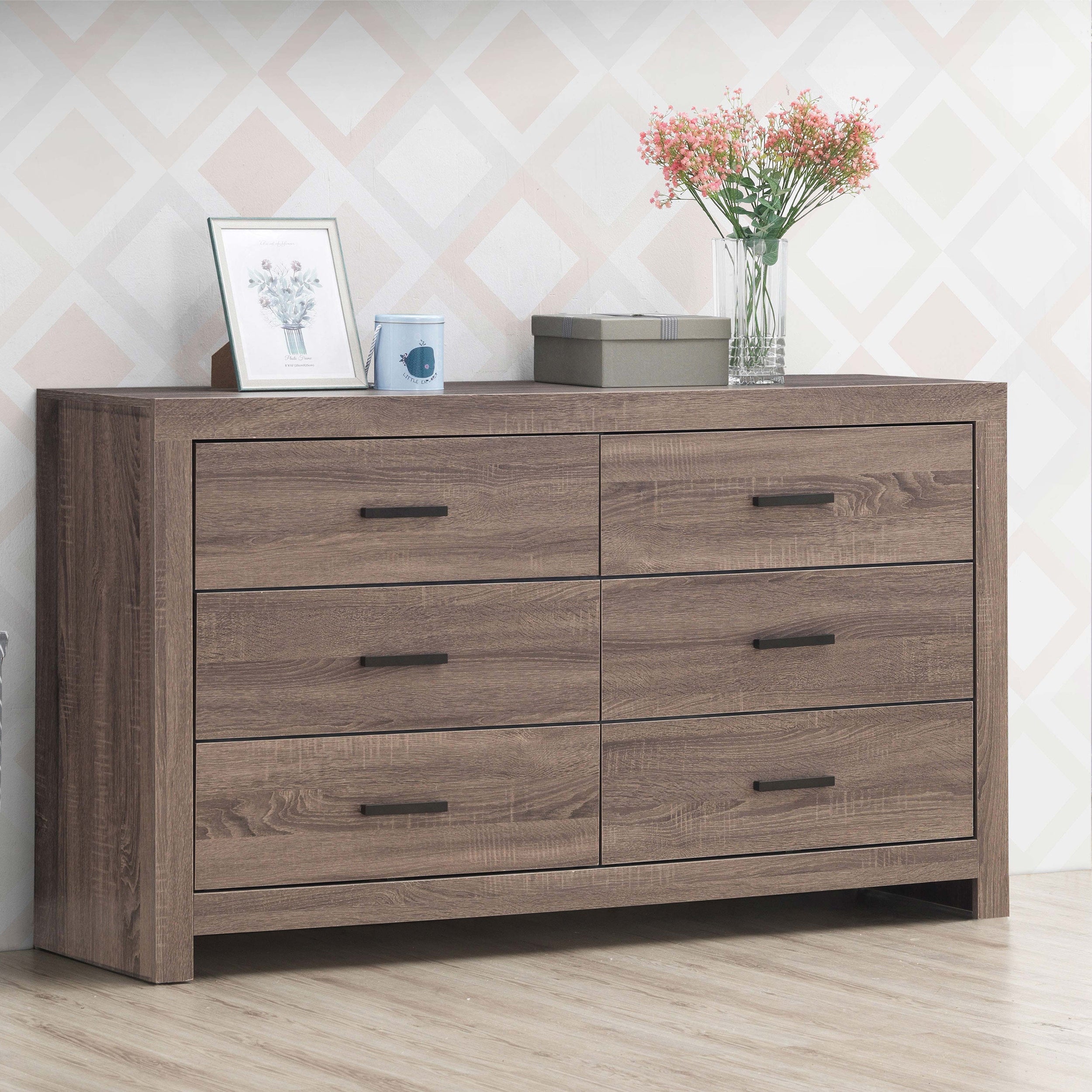 Sherwood Barrel Oak 6-drawers Dresser