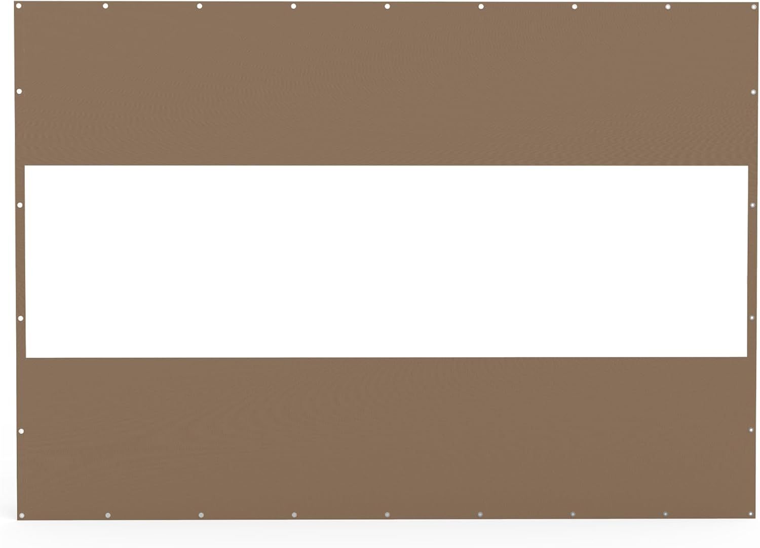 Heavy Duty Outdoor Clear Panel Curtain, 18 oz Waterproof PVC Polyester Curtain, Weather Resistant & Tearproof for Patios, Gazebos, Pergolas, Privacy Screen (7'H x 10'W, Brown)
