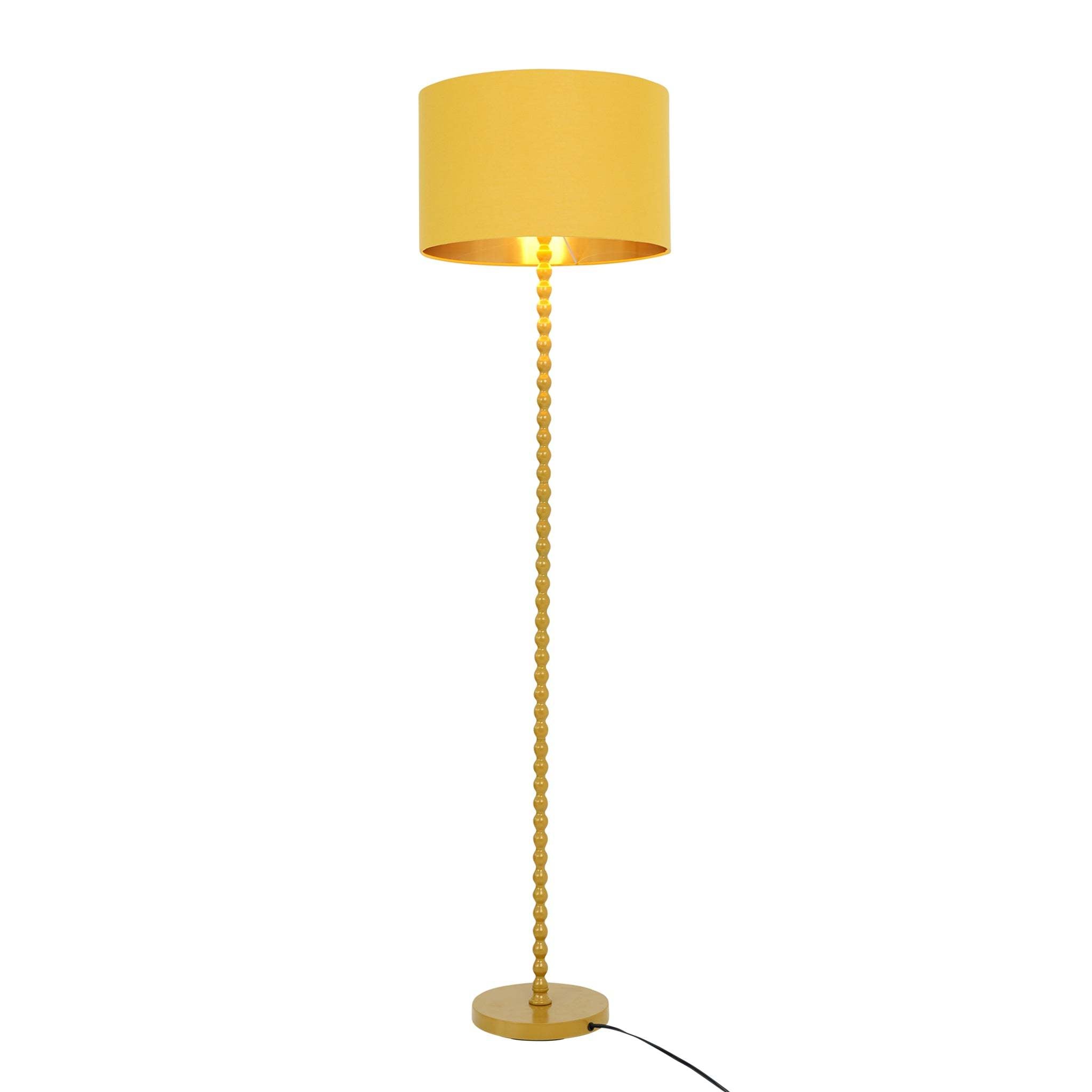 Modern Floor Lamp for Living Room, Tall Corner Lamp for Bedroom & Office Lighting, Orbit Floor Lamp Ochre and Gold 110-120V