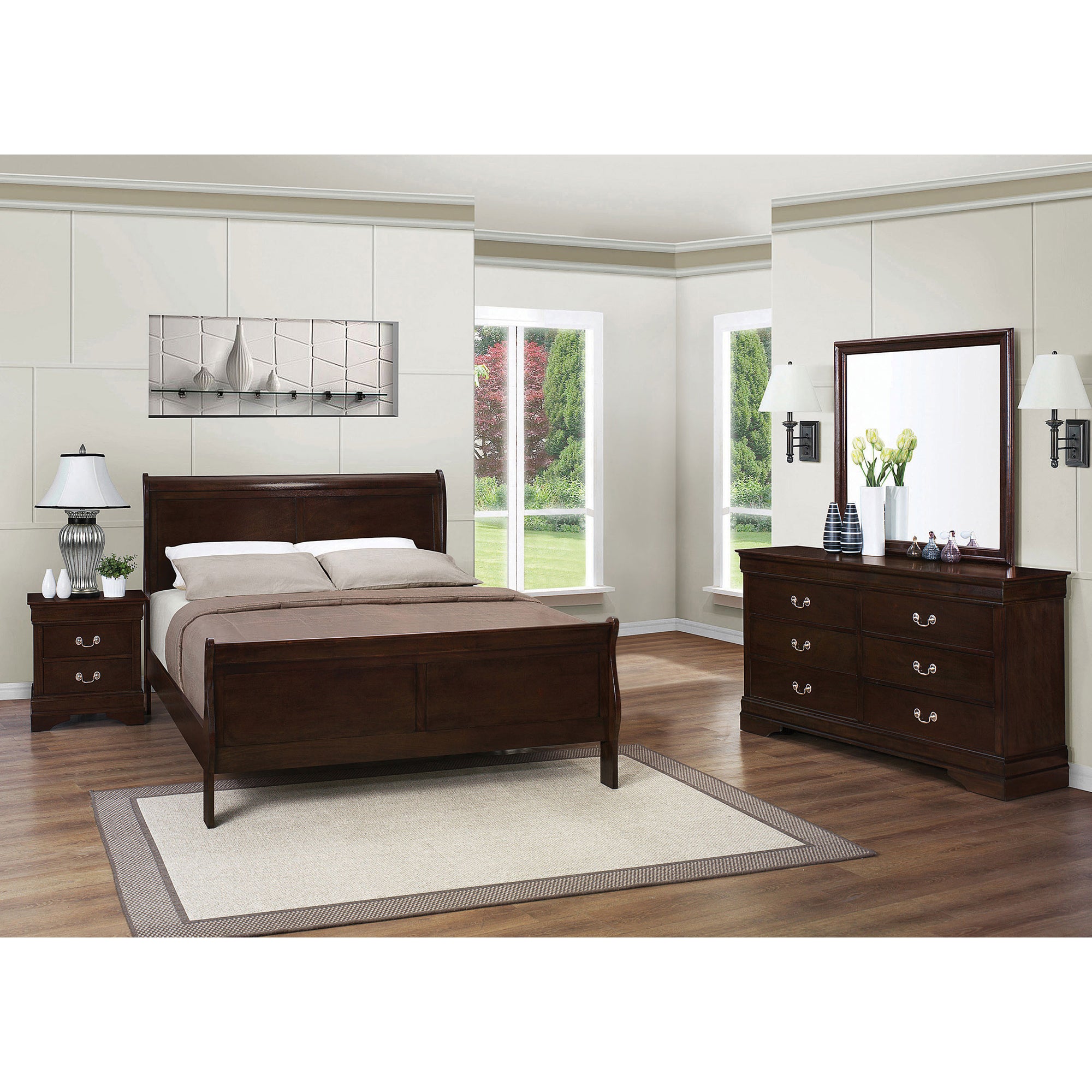 Bruno Cappuccino 4-piece Queen Bedroom Set