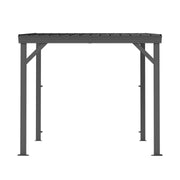 8'x 8' Lean to Gazebo with Upgraded Drainage System, Wall Mounted Gazebo Hardtop Galvanized Steel Sloping Roof for Patio Deck Backyard Lawn Party(Gray)
