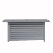 Steel Propane/Natural Gas Outdoor Fire Pit Table with Lid Gray Steel 22x54x25 inches
