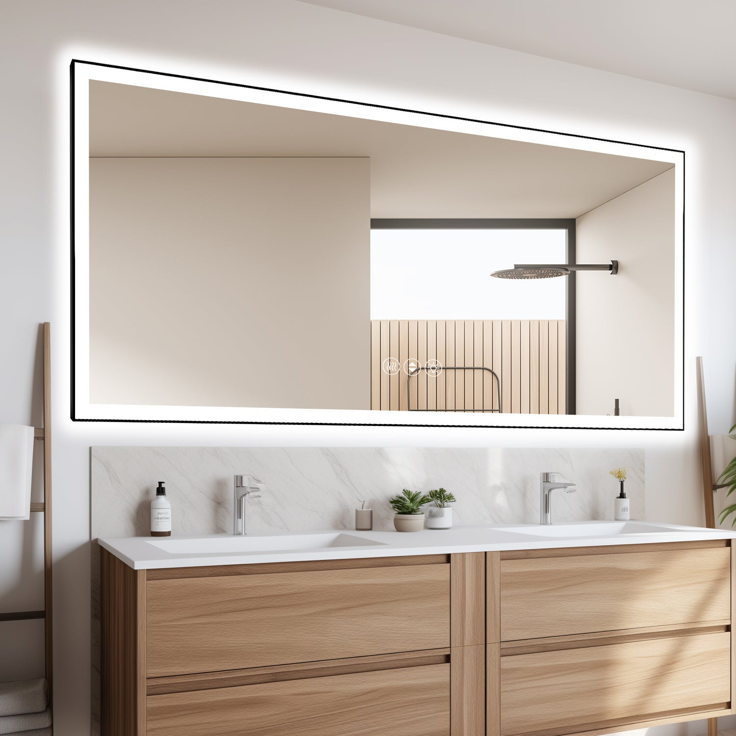 88x38 Inch Frameless LED Bathroom Mirror,Smart Mirror