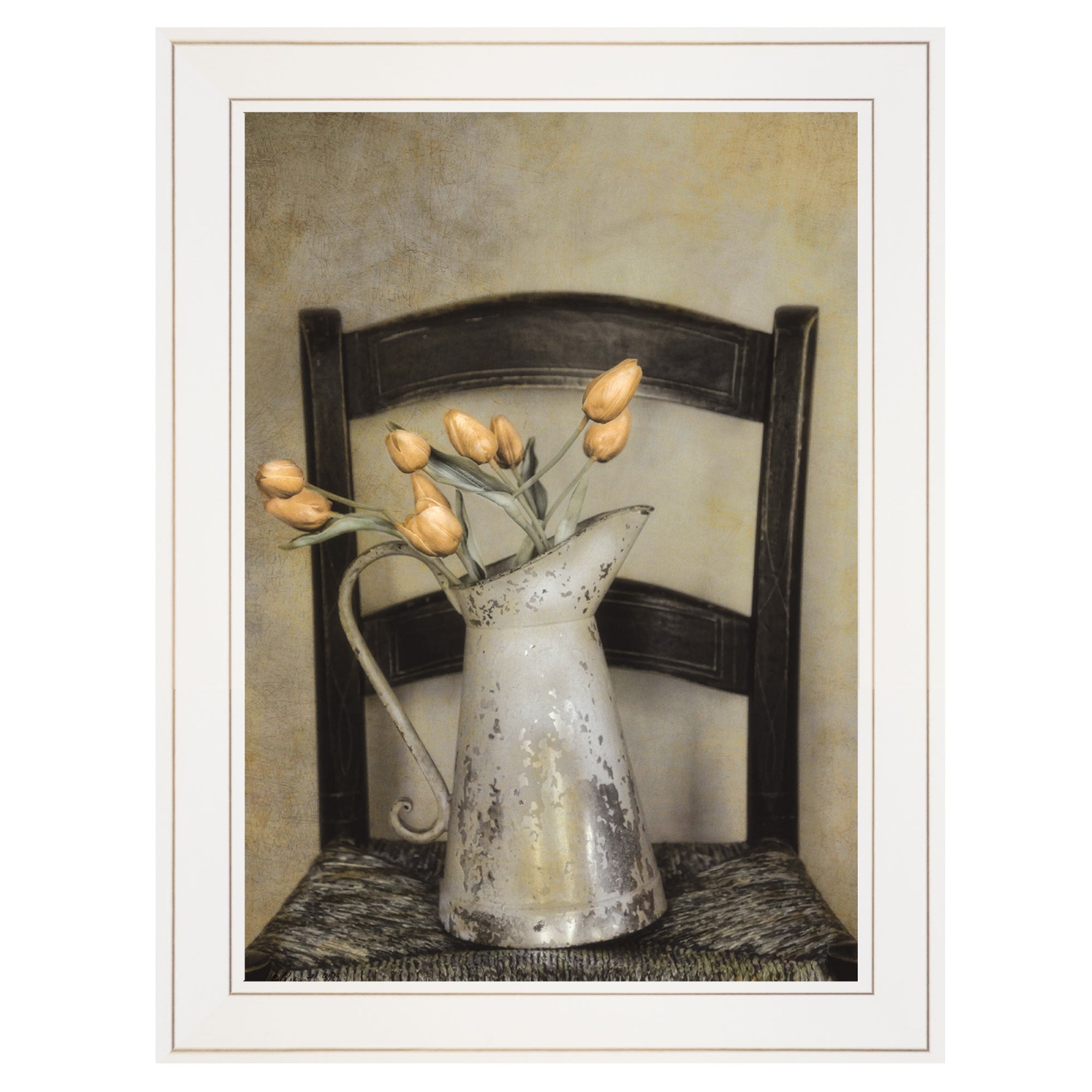 'Golden Tulips' by Robin-Lee Vieira, Ready to Hang Framed print, White Frame