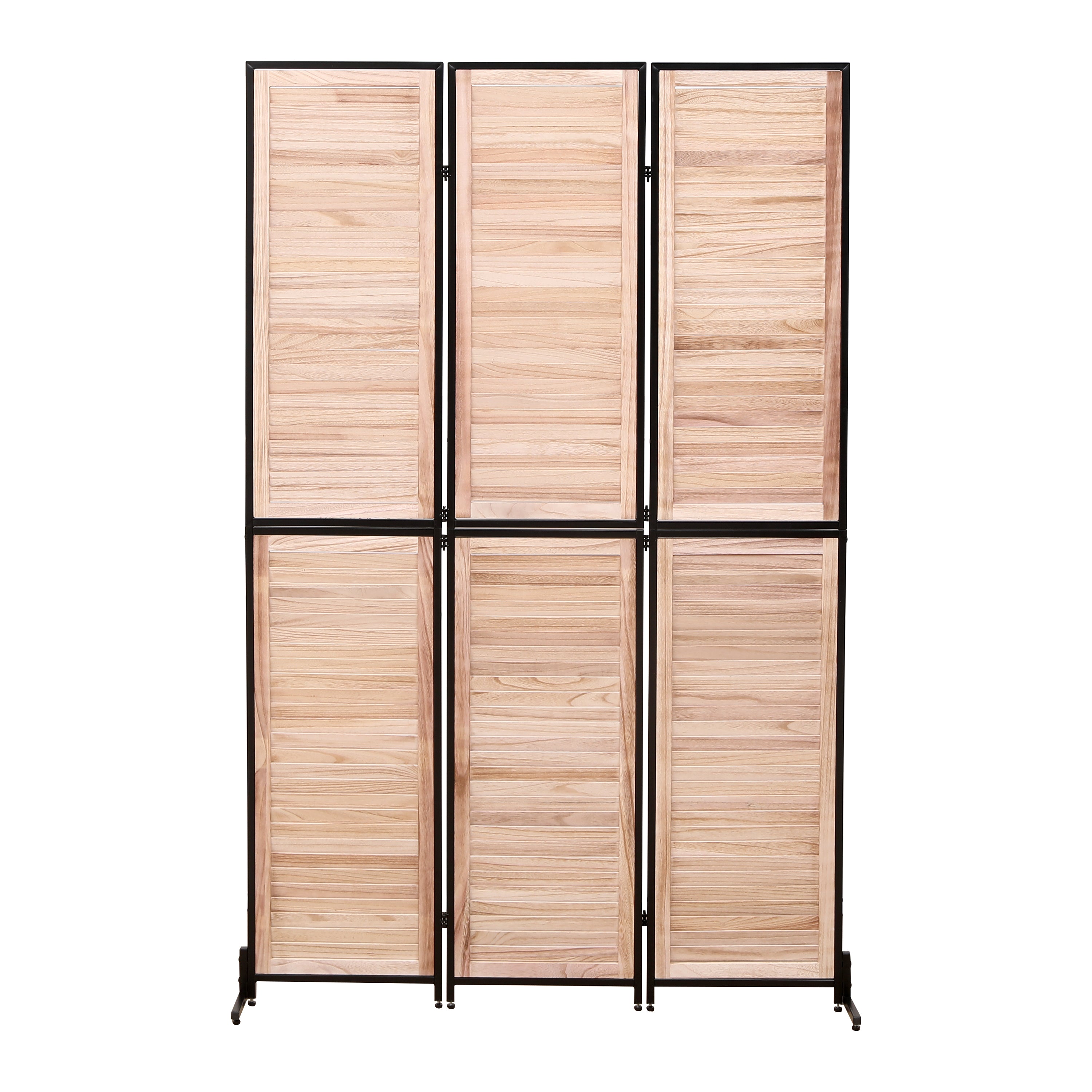 Rustic 3 Panel Room Dividers and Folding Privacy Screen Natural Wooden Room Partitions 6ft Wall Divider