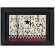 'Bathroom' by Linda Spivey, Ready to Hang Framed Print, Black Frame