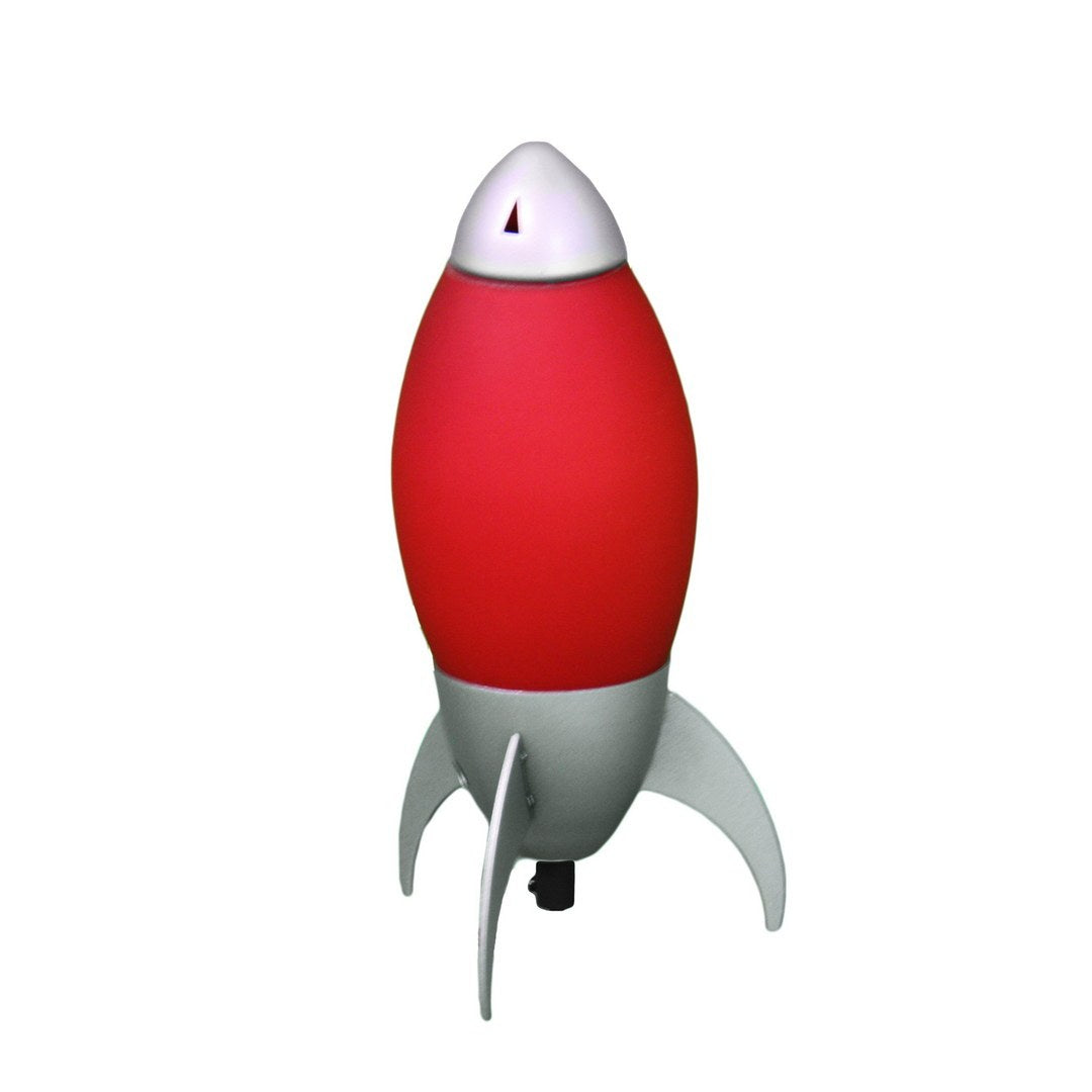 10.5' Tall Acrylic Kids Table Lamp, Rocket Ship design, Red