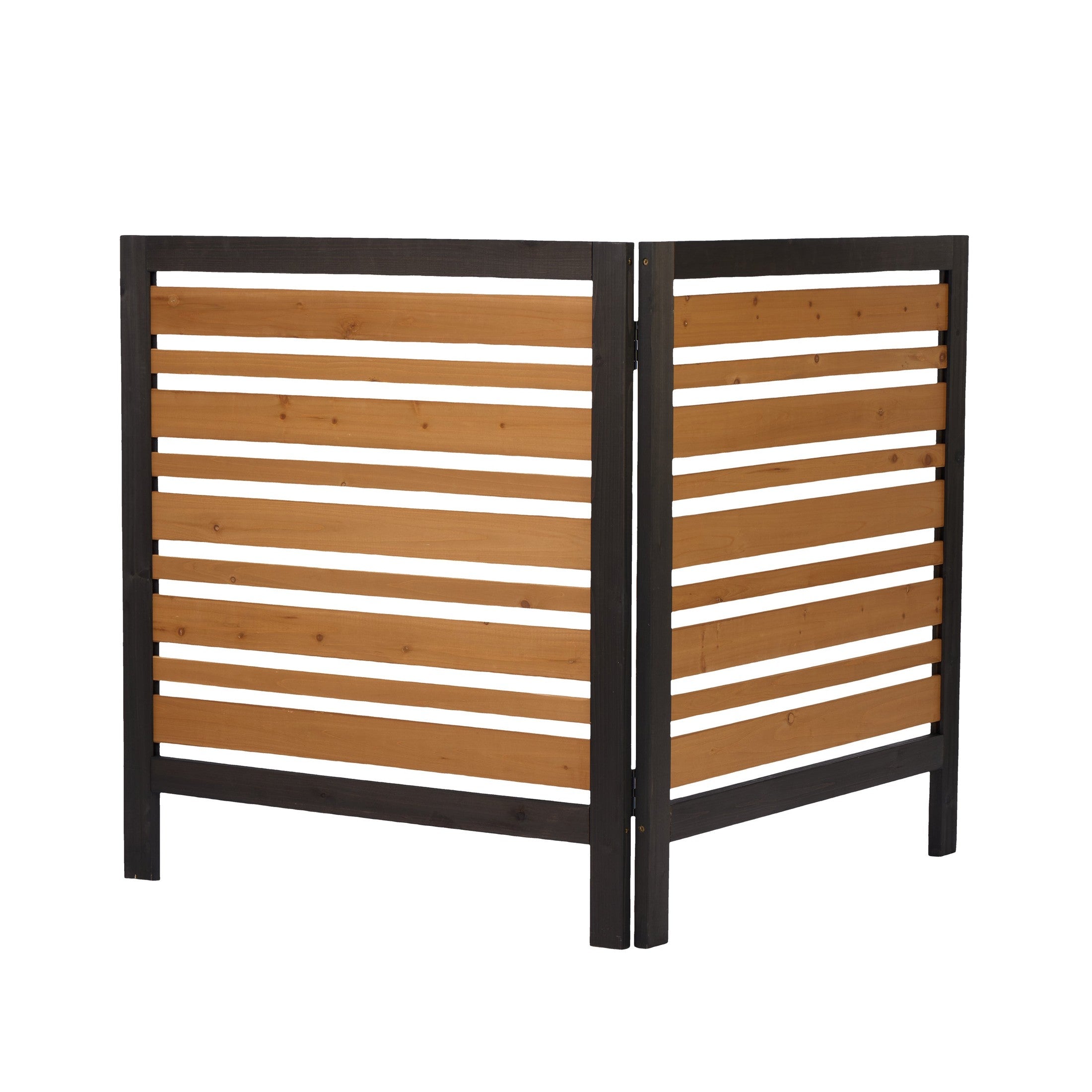 2-Panel Outdoor Air Conditioner Fence Screen, Outside Wood Privacy Fence, Backyard Garden Patio 38' W x 42' H