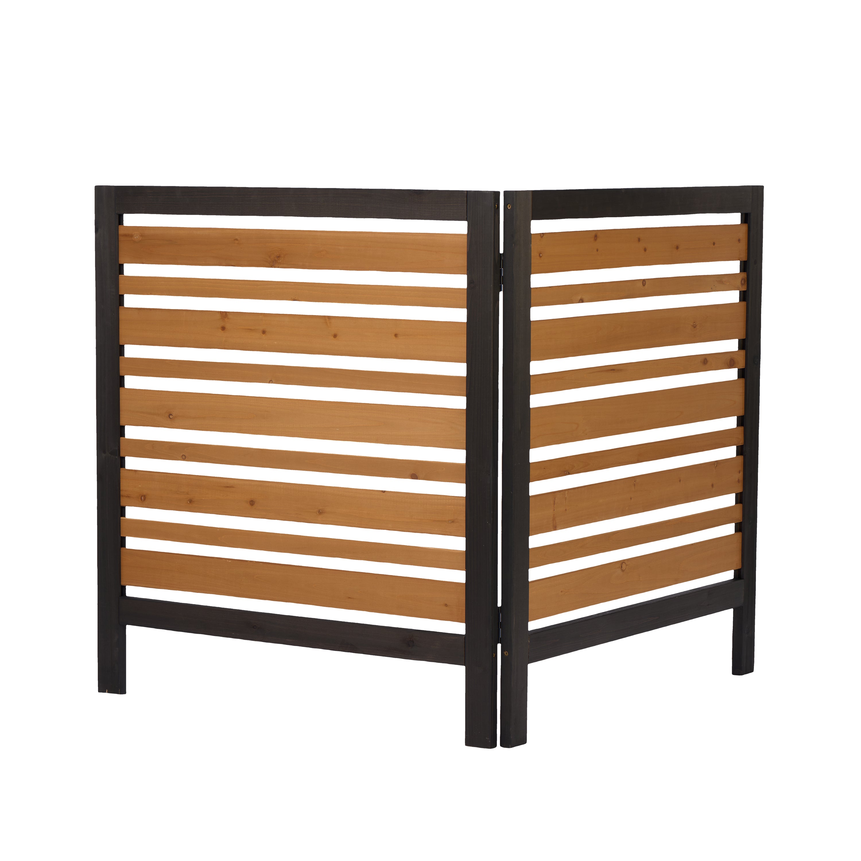 2-Panel Outdoor Air Conditioner Fence Screen, Outside Wood Privacy Fence, Backyard Garden Patio 38' W x 42' H