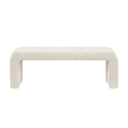 Modern Contemporary Waterfall Bench Cream Solid Wood 52'W