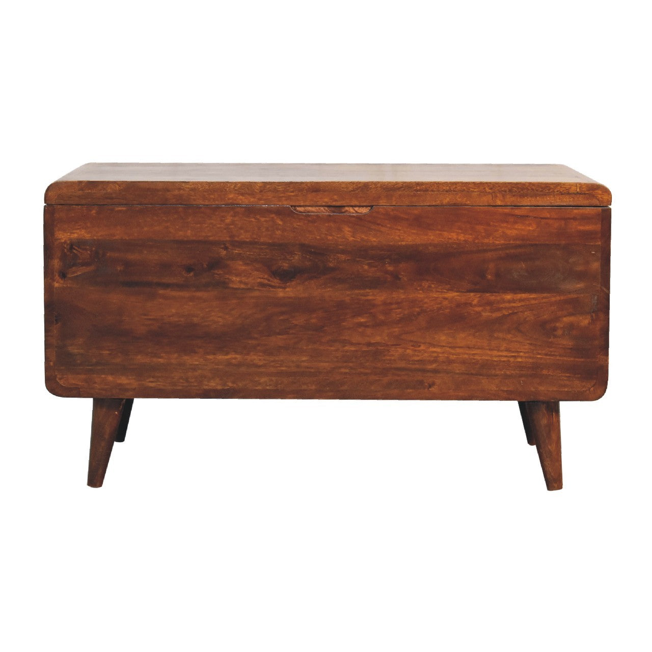 Soild wood Curved Chestnut Blanket Box