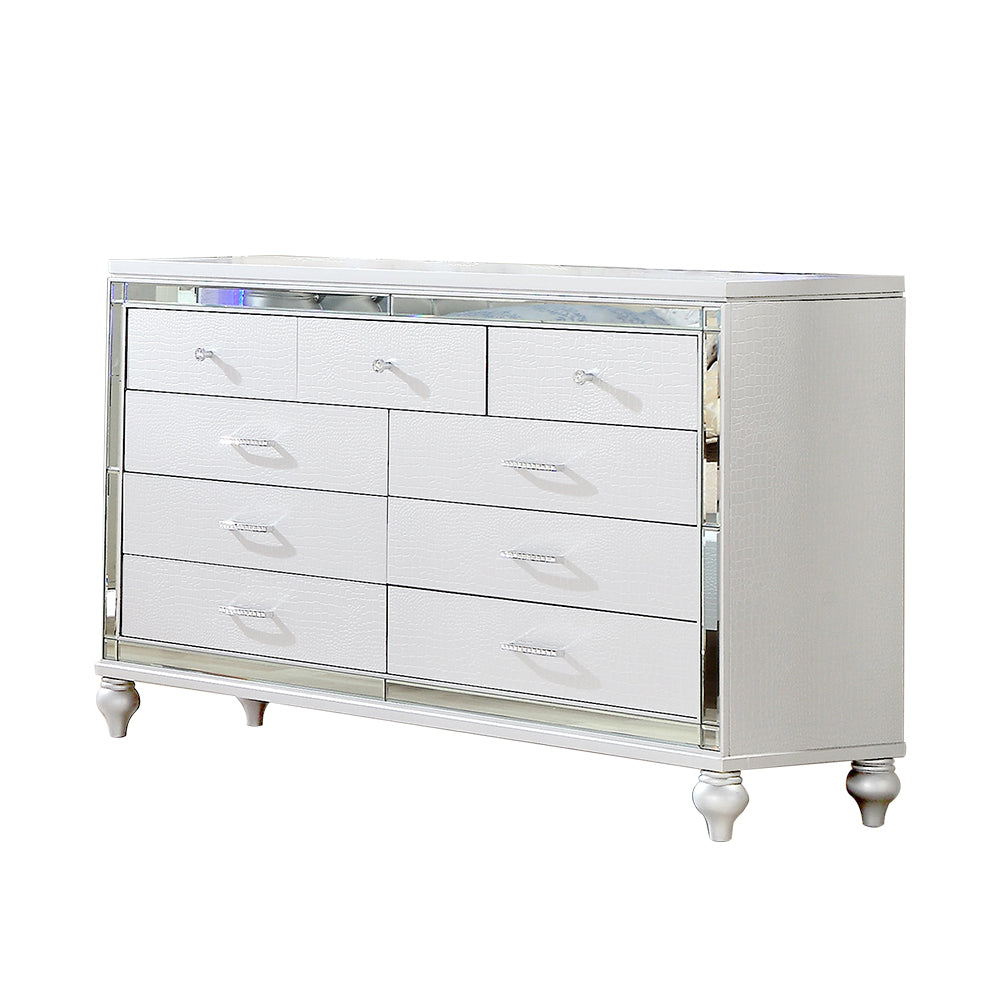 Sterling Mirror Framed 6- Drawer Dresser Made With Wood in White Color(Includes Dresser)  same as 808857548733 (CA inventory)