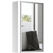 HOMCOM Bathroom Mirrored Cabinet, Vertical 16' x 24' Stainless Steel Frame Medicine Cabinet, Wall-Mounted Storage Organizer with Single Door