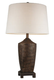 30' Tall Polyresin Table Lamp 'Kayan', Bronze Rustic finish