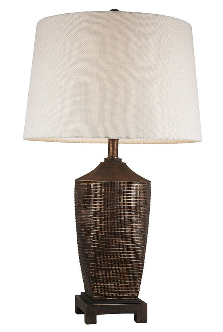 30' Tall Polyresin Table Lamp 'Kayan', Bronze Rustic finish