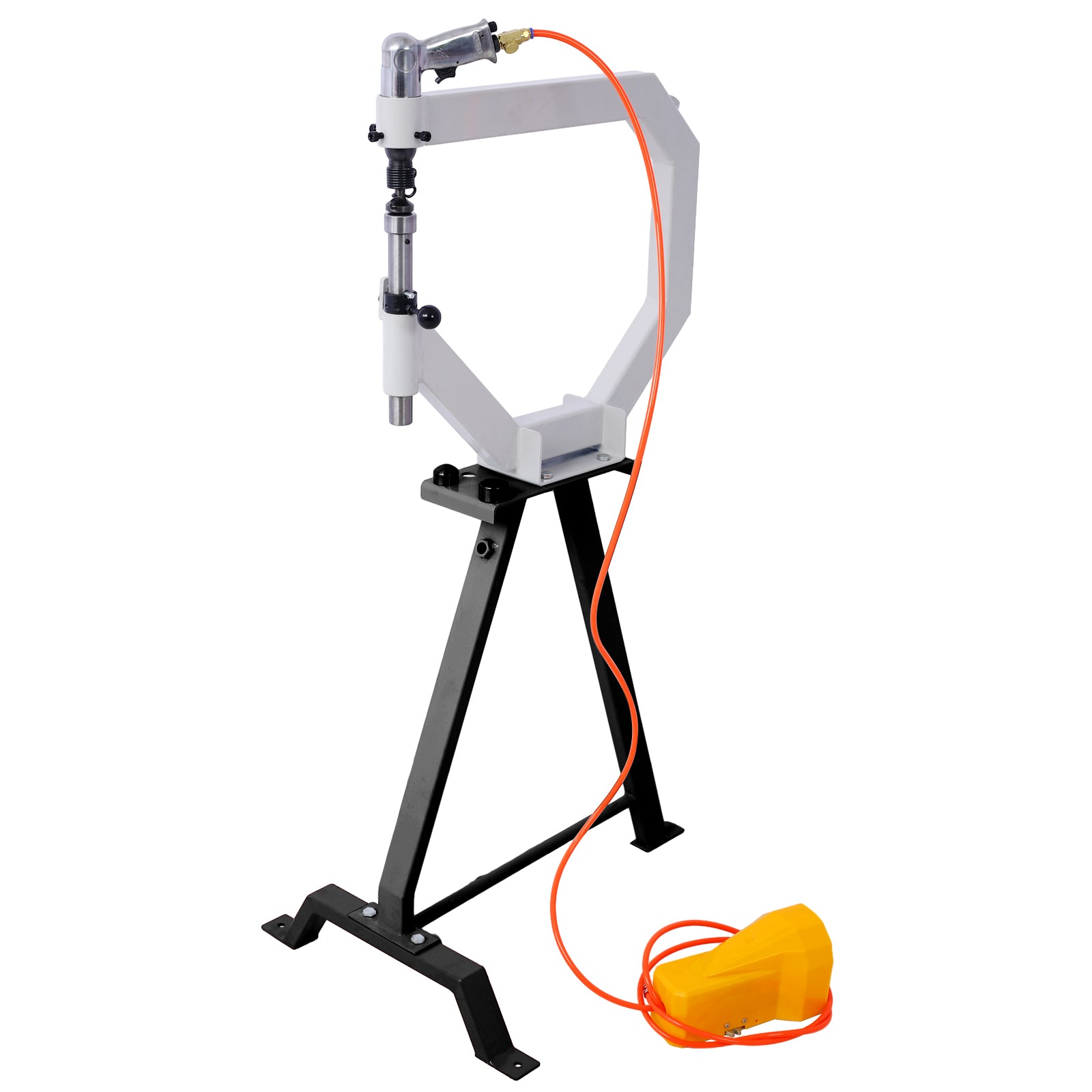 Pneumatic Planishing Hammer, 19.6' Throat Power Hammer Blacksmithing, Planishing Hammer With Steel Frame Stand and Foot Pedal, For Metal Fabrication & Car Restoration