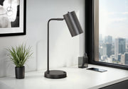 Lighting, 18'h, Table Lamp, Usb Port Included, Grey Metal, Grey Shade, Modern