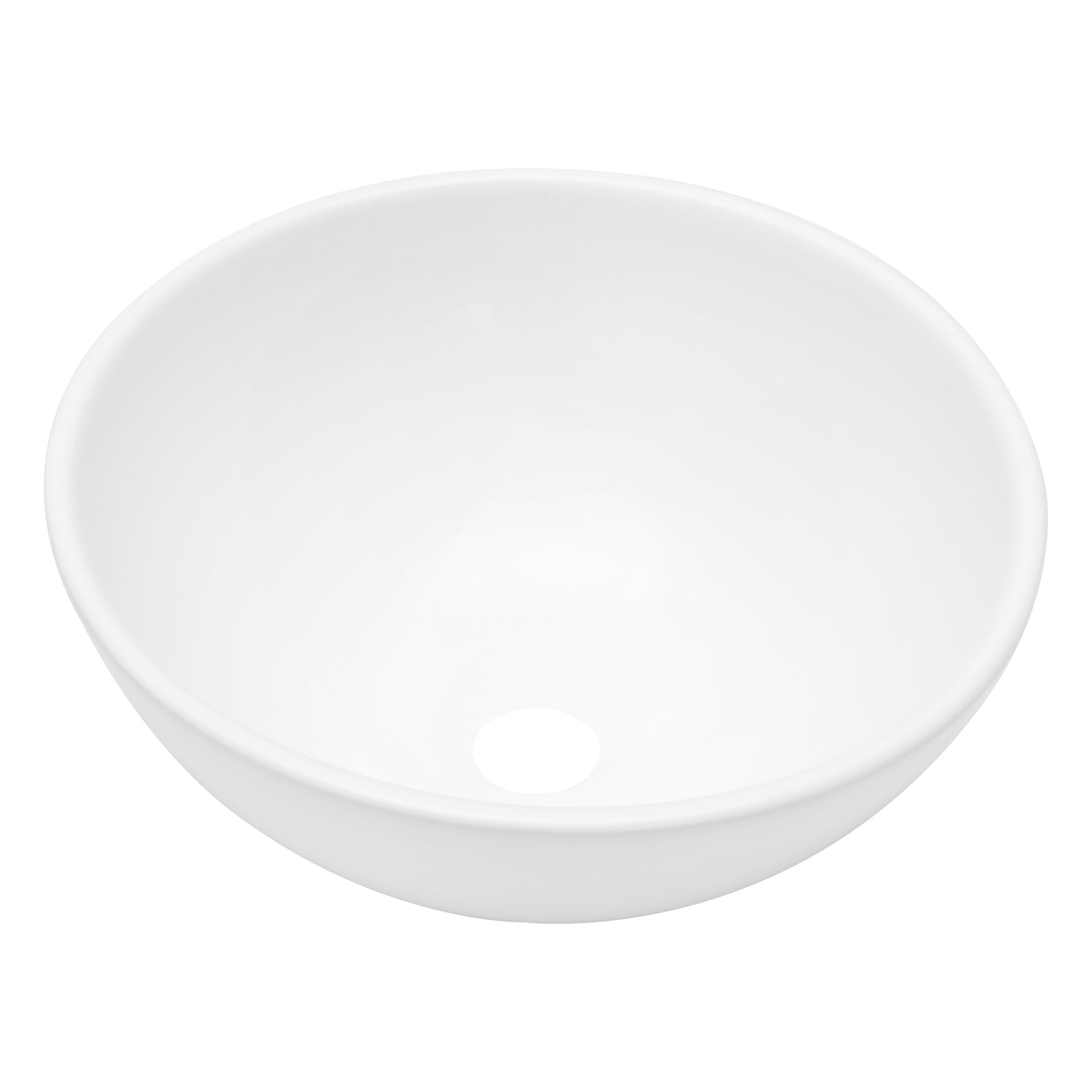 Modern White Ceramic Circular Vessel Bathroom Sink 13x13 Inch for Elegant Style
