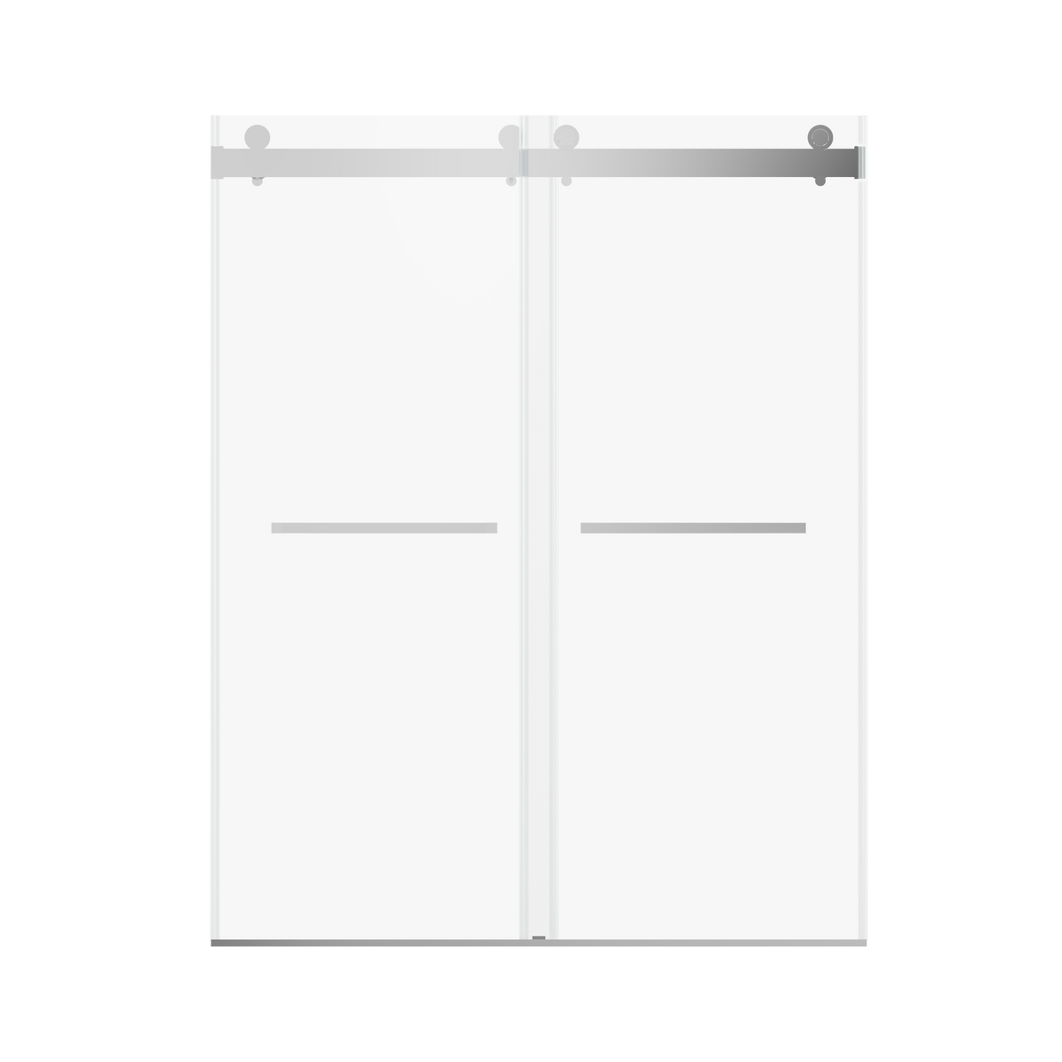 Frameless Double Sliding Soft-Close Shower Door in Chrome with Tempered Glass, Adjustable 56-60 inches W x 76 inches H