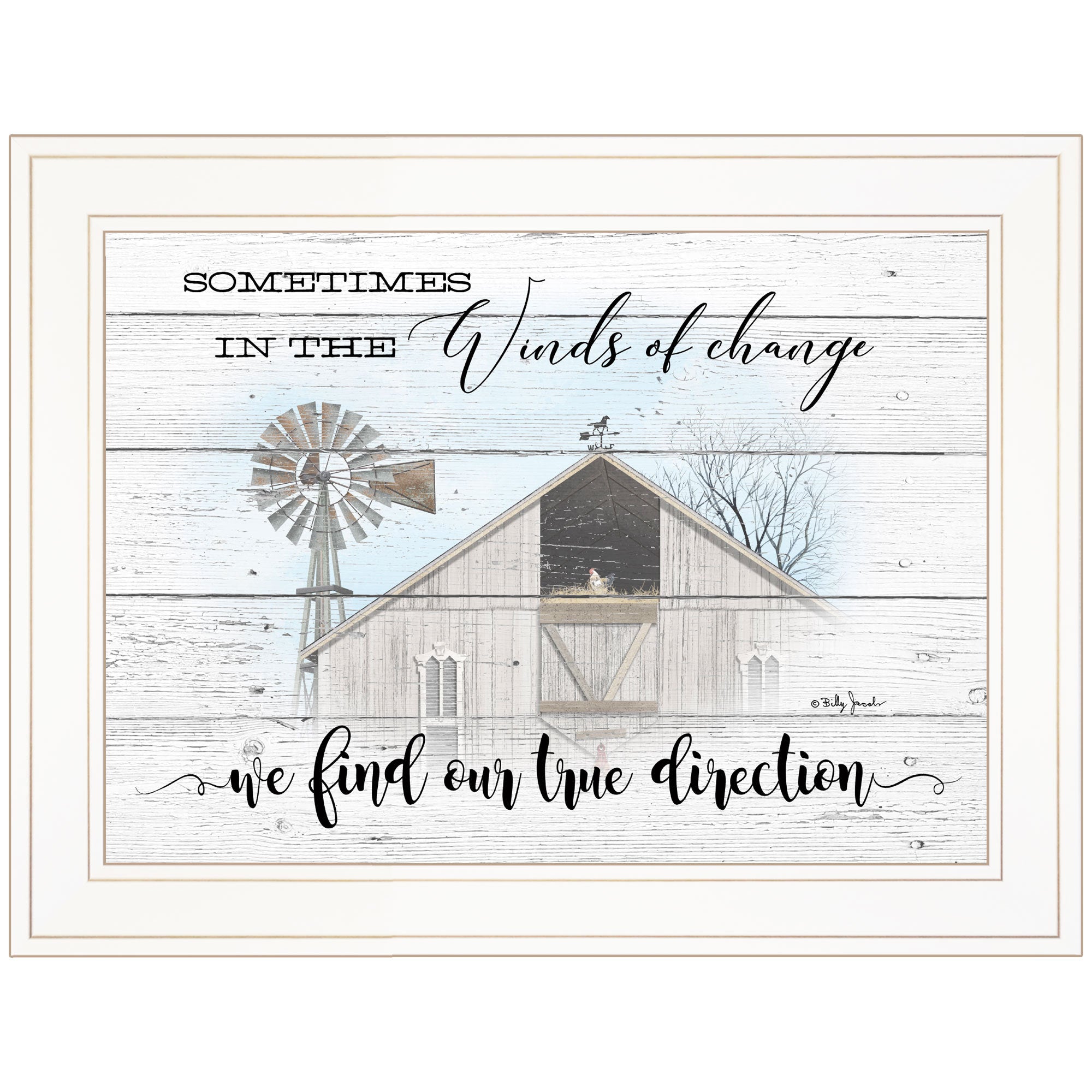 'Winds of Change' By Billy Jacobs, Ready to Hang Framed Print, White Frame