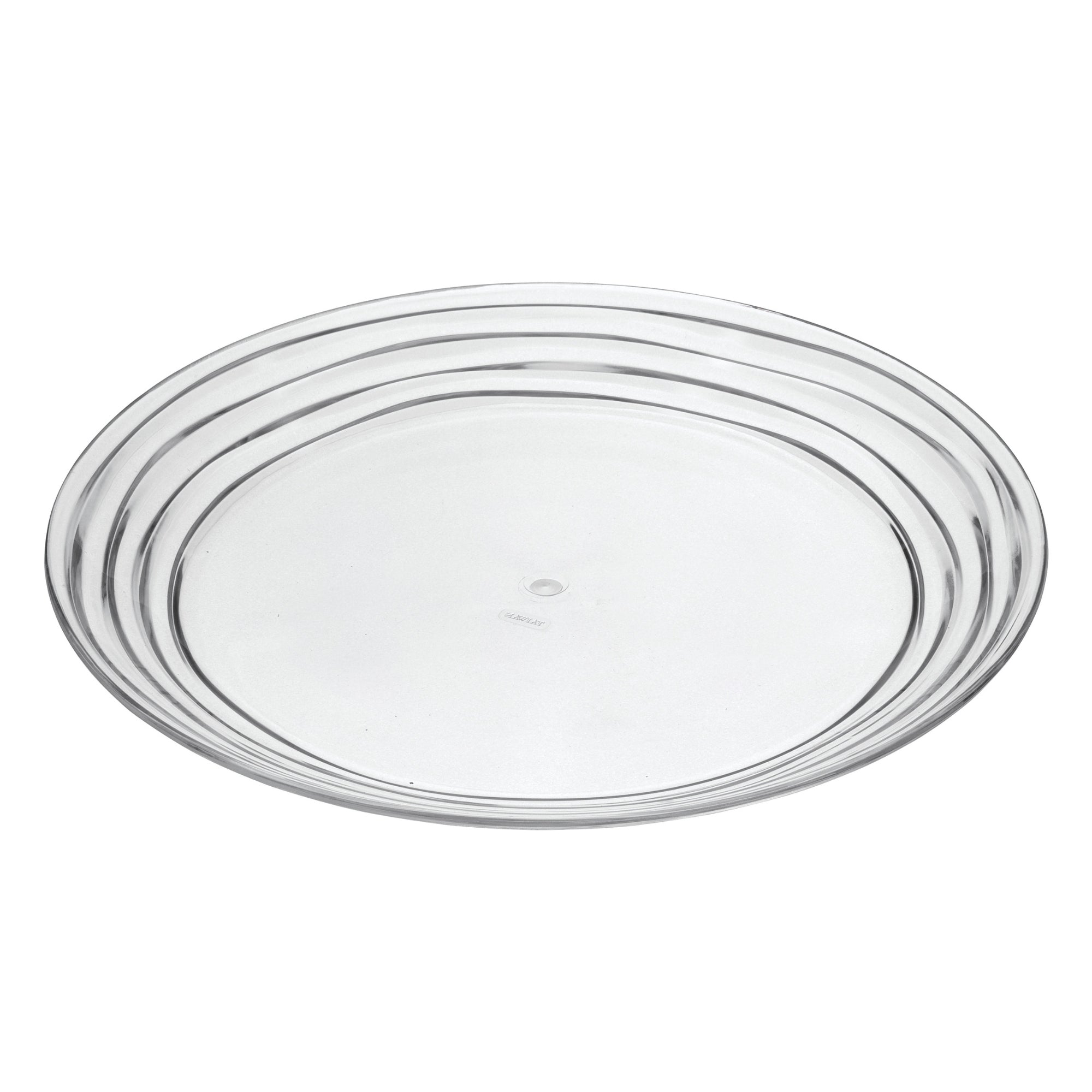 Designer Swirl 12' Acrylic Dinner Plates Set of 4, Crystal Clear Reusable Unbreakable Plates