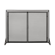 Samantha Iron Fireplace Screen Matte Black Modern Design with Easy Access Doors