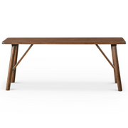 Versatile Solid Wood Molly Bench with Mid-Century Design in Walnut Brown 17.7'' H x 43.3'' W x 13'' D