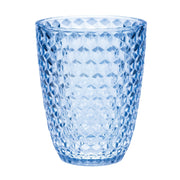 Elegant Diamond Cut Acrylic Glasses Set of 4 - 12oz, BPA Free, Blue